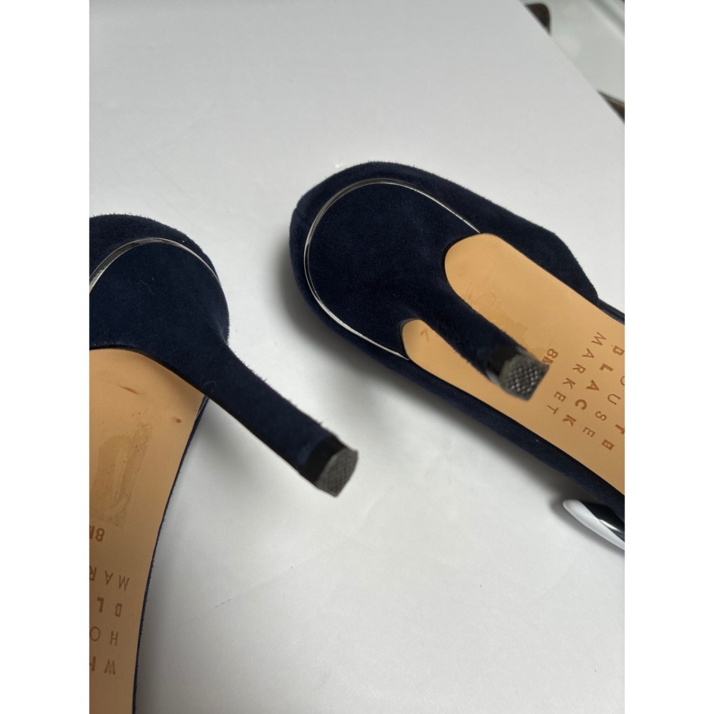 White House Black Market Ella Officer Blue Suede d'Orsay Pointed Toe Pumps 8 - Picture 10 of 11